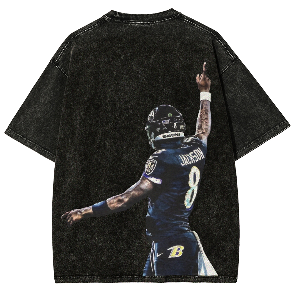 RAVENS Lamar Jackson Tee Unisex Fit Washed T-Shirt