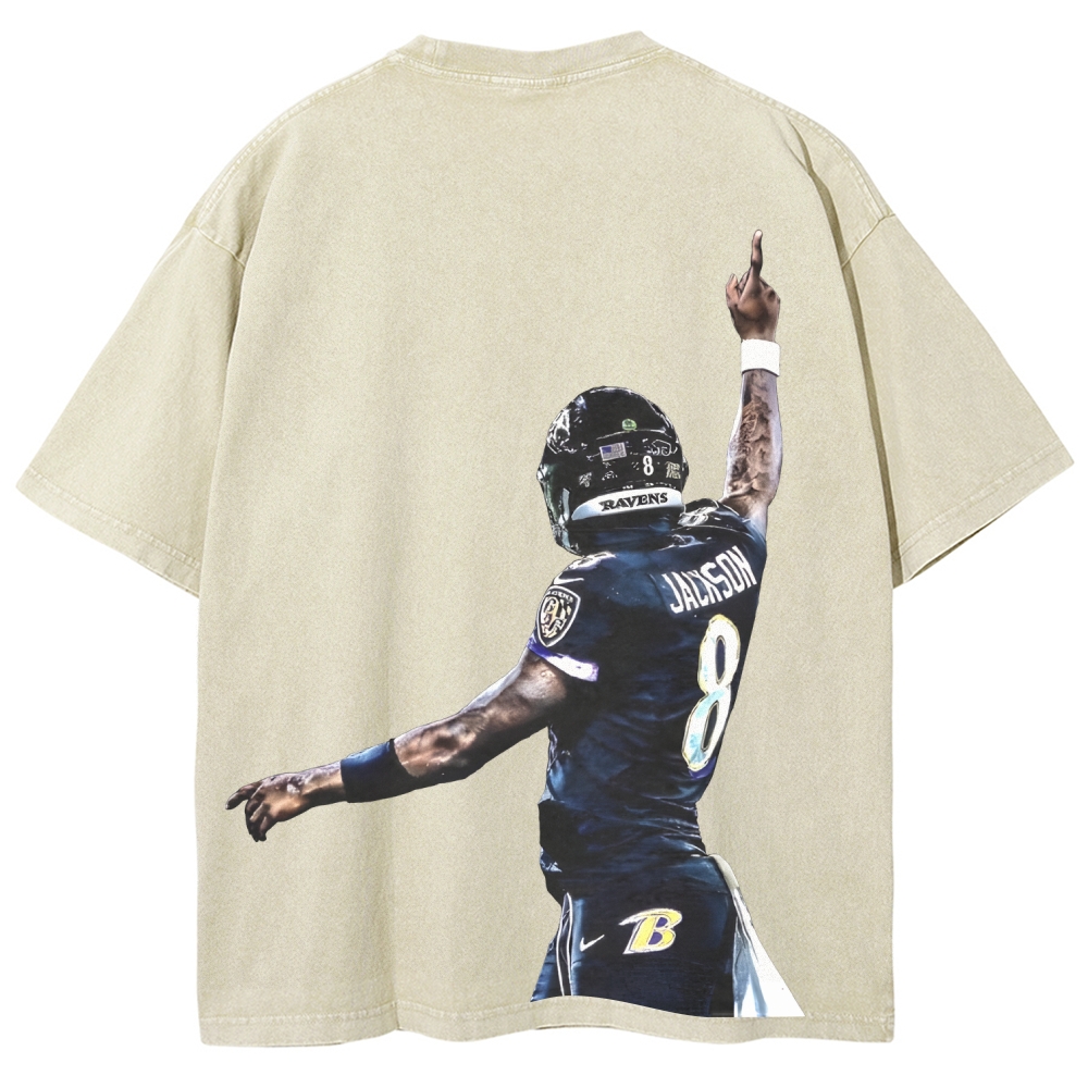 RAVENS Lamar Jackson Tee Unisex Fit Washed T-Shirt