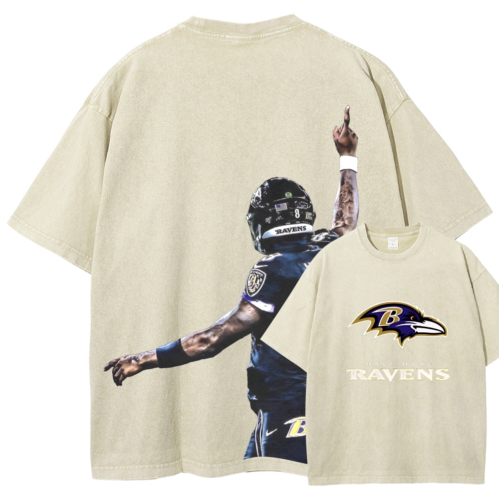 RAVENS Lamar Jackson Tee Unisex Fit Washed T-Shirt