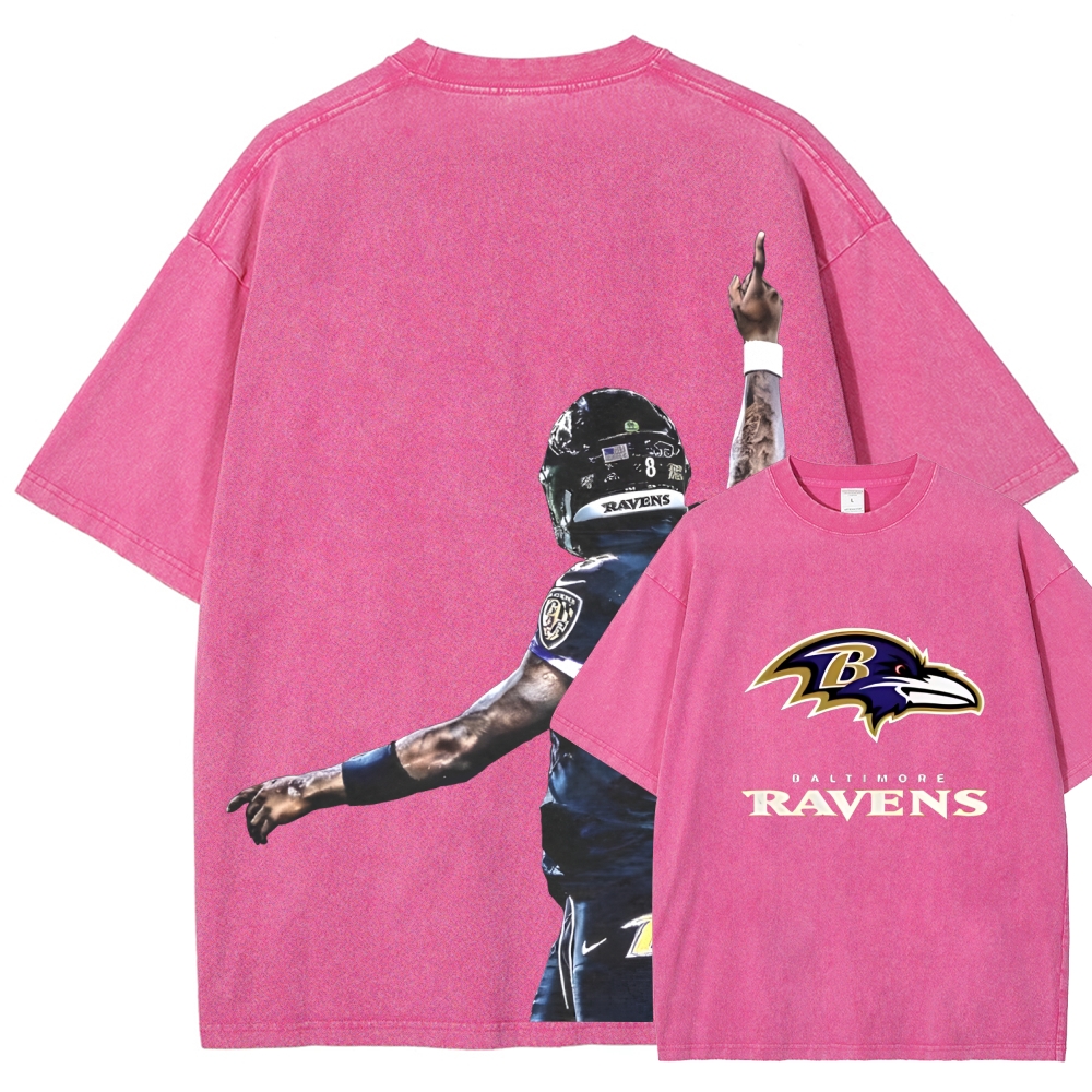 RAVENS Lamar Jackson Tee Unisex Fit Washed T-Shirt