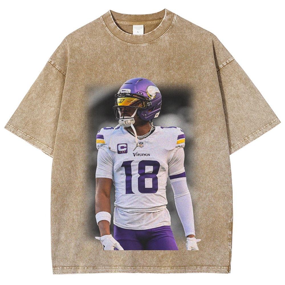 Justin Jefferson Vikings | Unisex Fit Washed T-Shirt