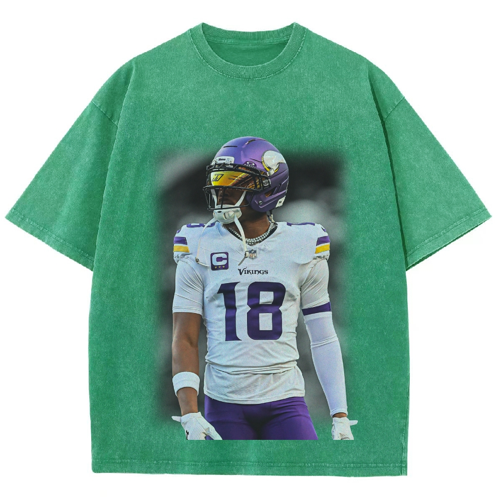 Justin Jefferson Vikings | Unisex Fit Washed T-Shirt