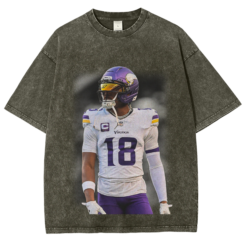Justin Jefferson Vikings | Unisex Fit Washed T-Shirt