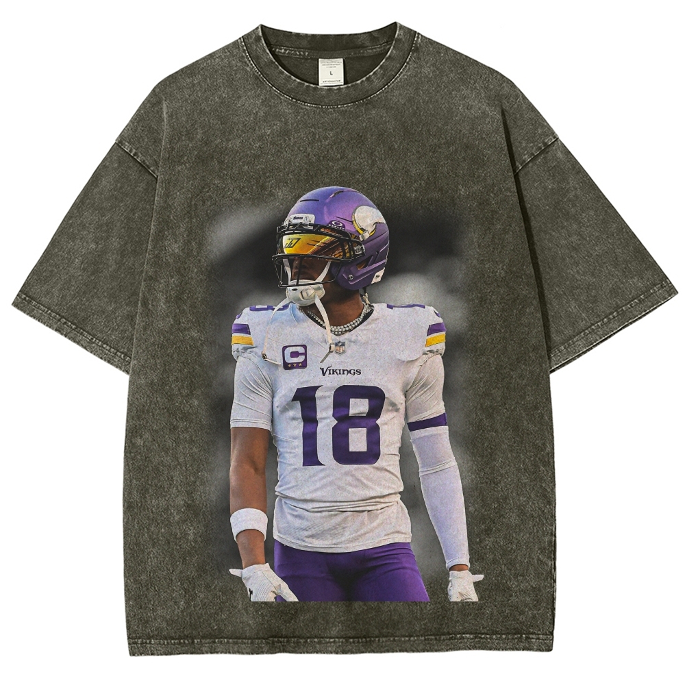Justin Jefferson Vikings | Unisex Fit Washed T-Shirt