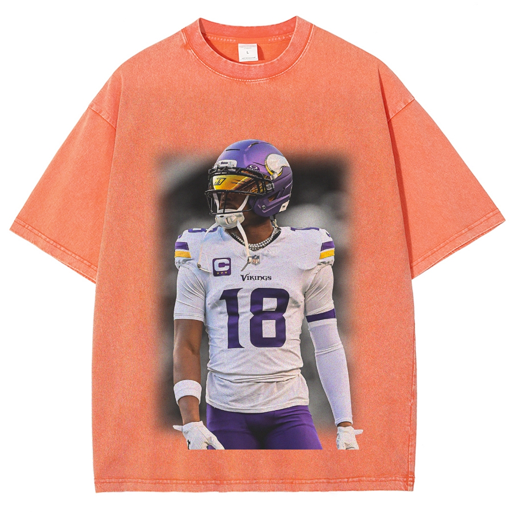 Justin Jefferson Vikings | Unisex Fit Washed T-Shirt