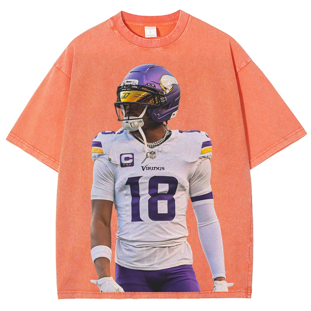 Justin Jefferson Vikings | Unisex Fit Washed T-Shirt