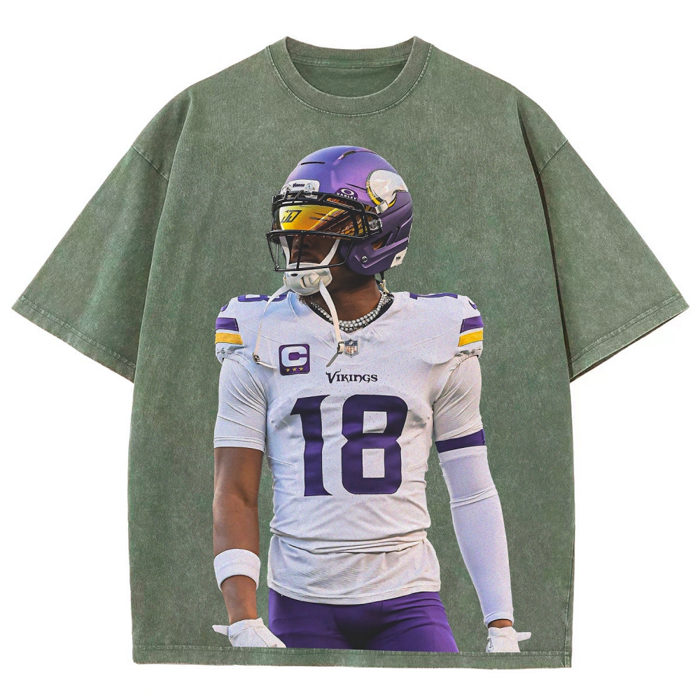Justin Jefferson Vikings | Unisex Fit Washed T-Shirt