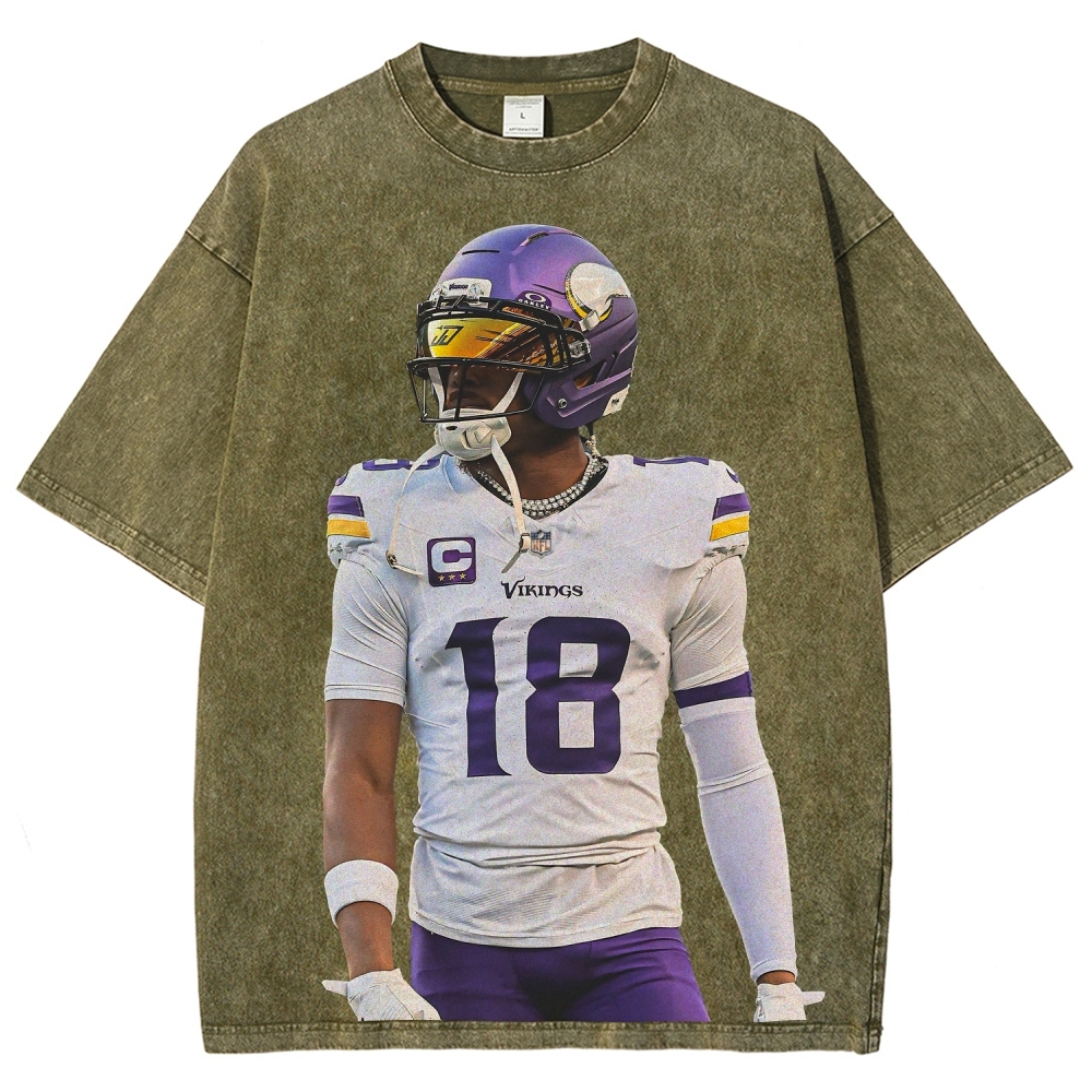 Justin Jefferson Vikings | Unisex Fit Washed T-Shirt