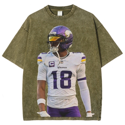 Justin Jefferson Vikings | Unisex Fit Washed T-Shirt