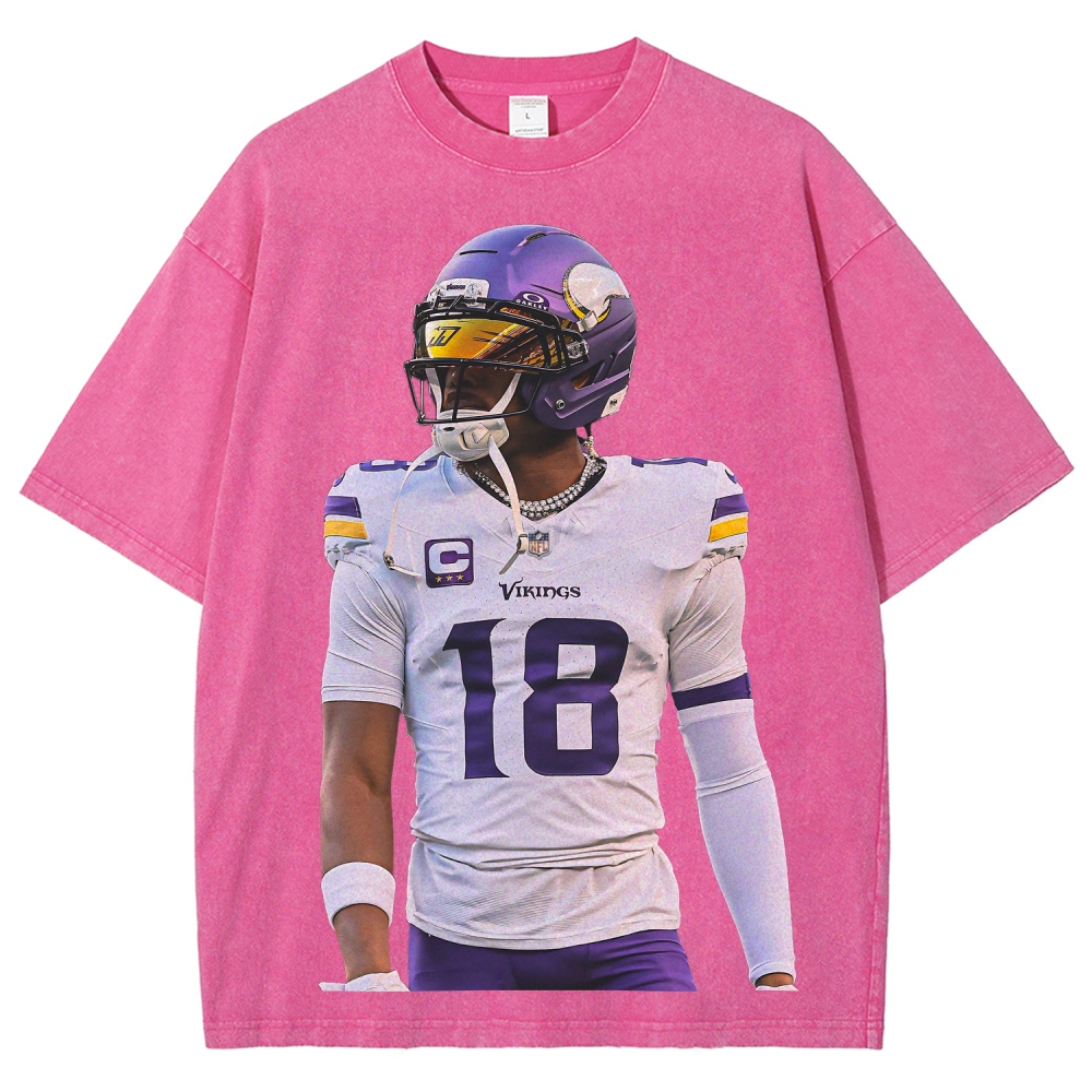 Justin Jefferson Vikings | Unisex Fit Washed T-Shirt
