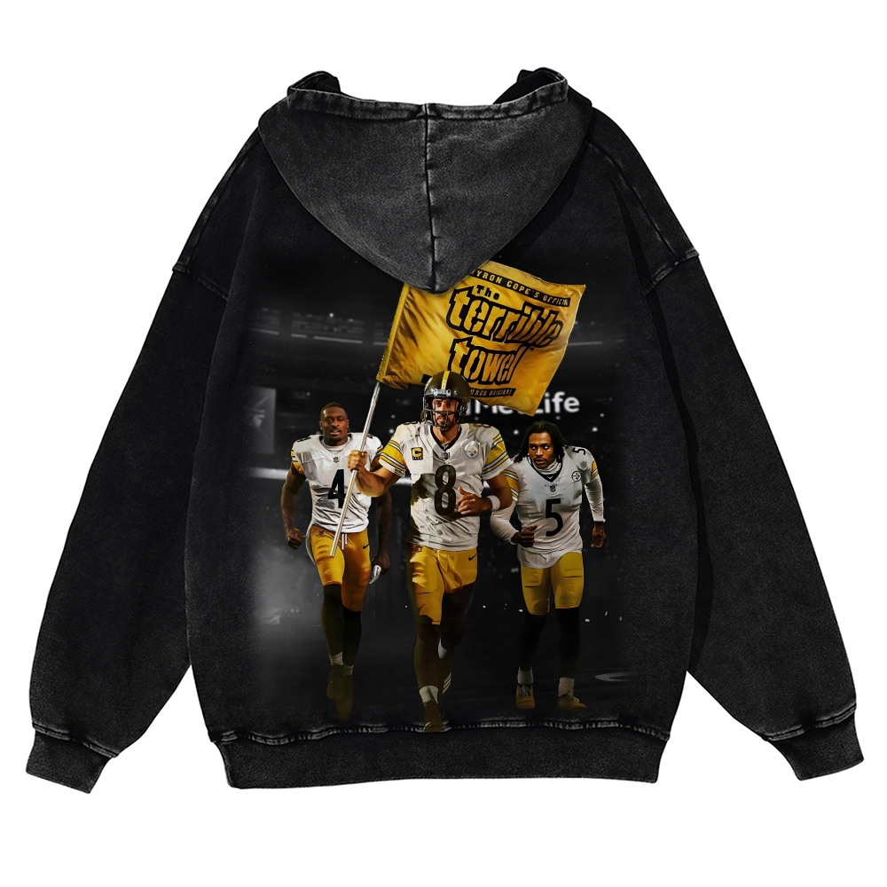 Pittsburgh Steelers Casual Washed Hoodie  