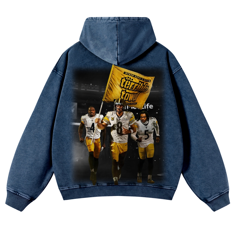 Pittsburgh Steelers Casual Washed Hoodie  