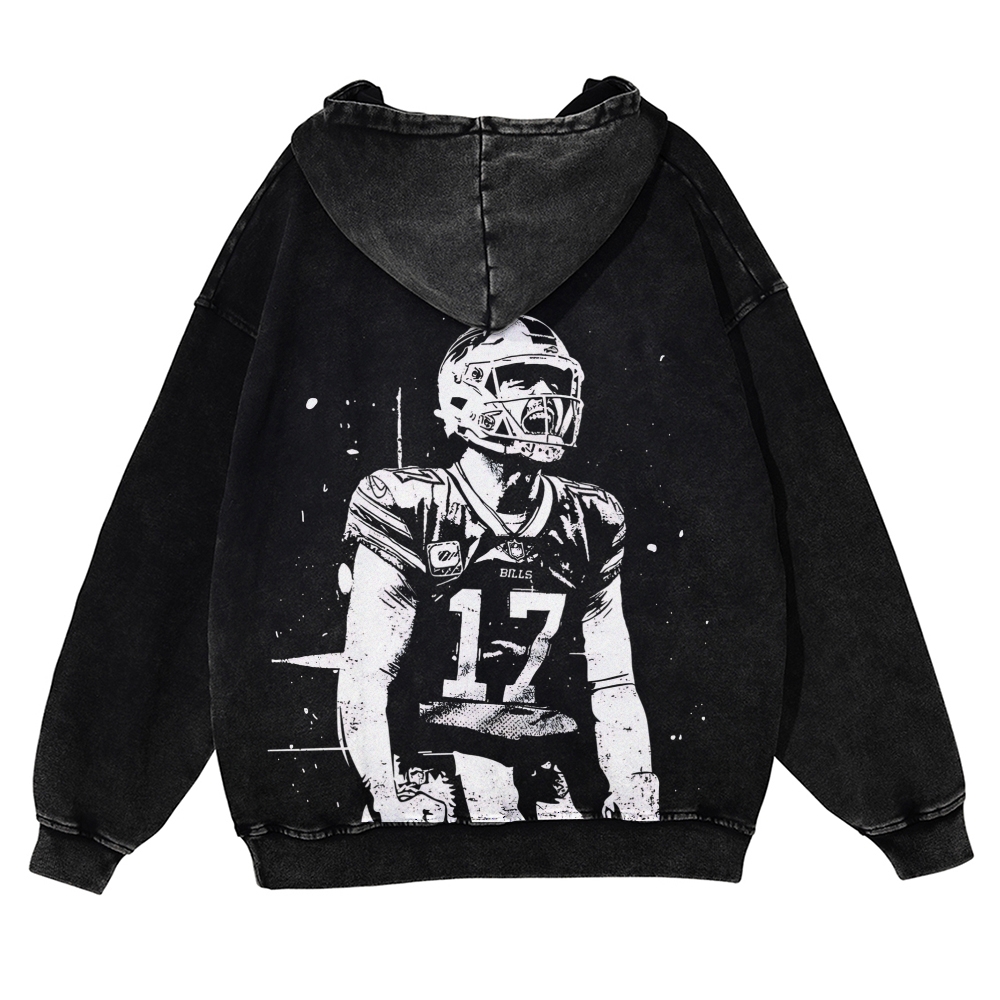 Josh Allen Casual Washed Hoodie  