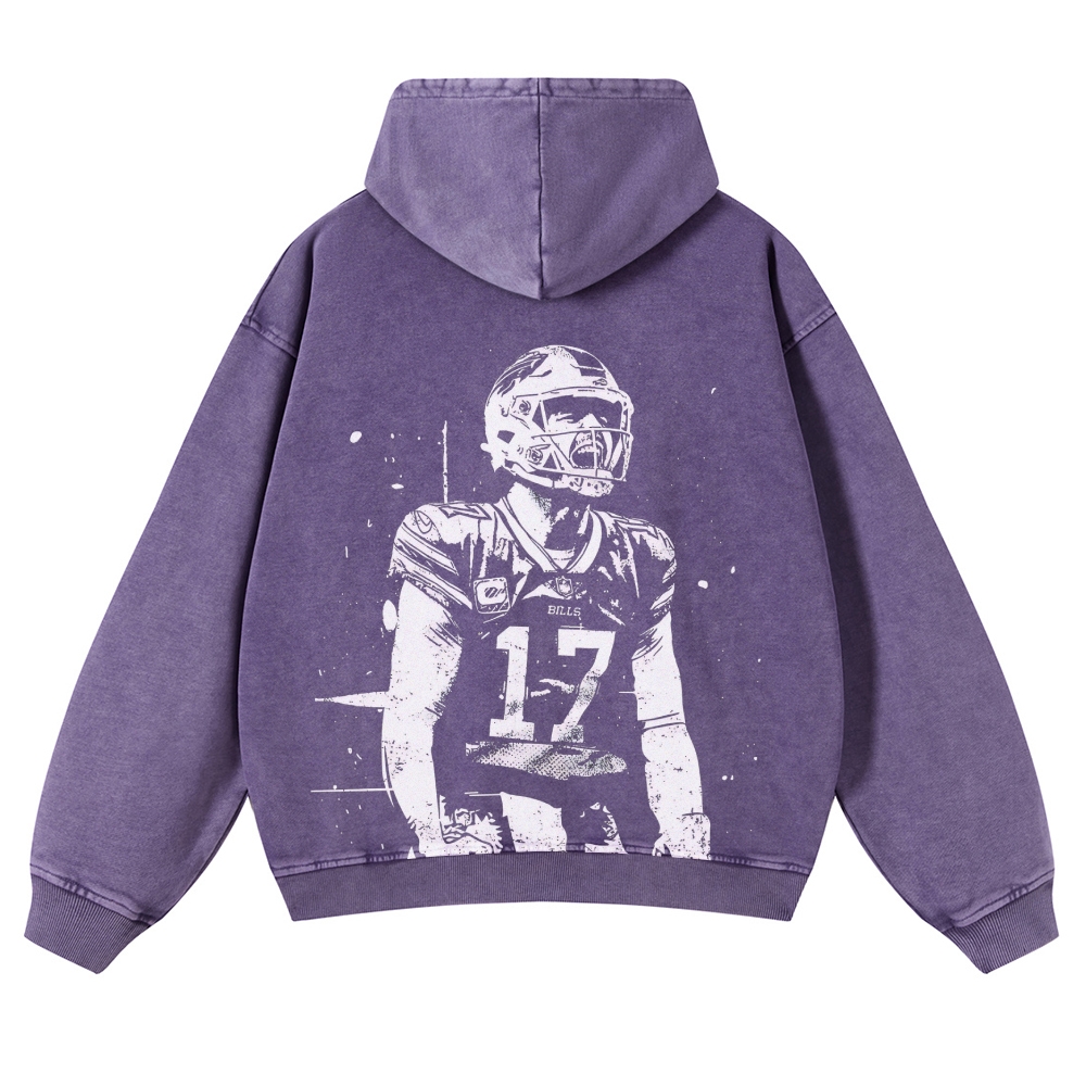 Josh Allen Casual Washed Hoodie  