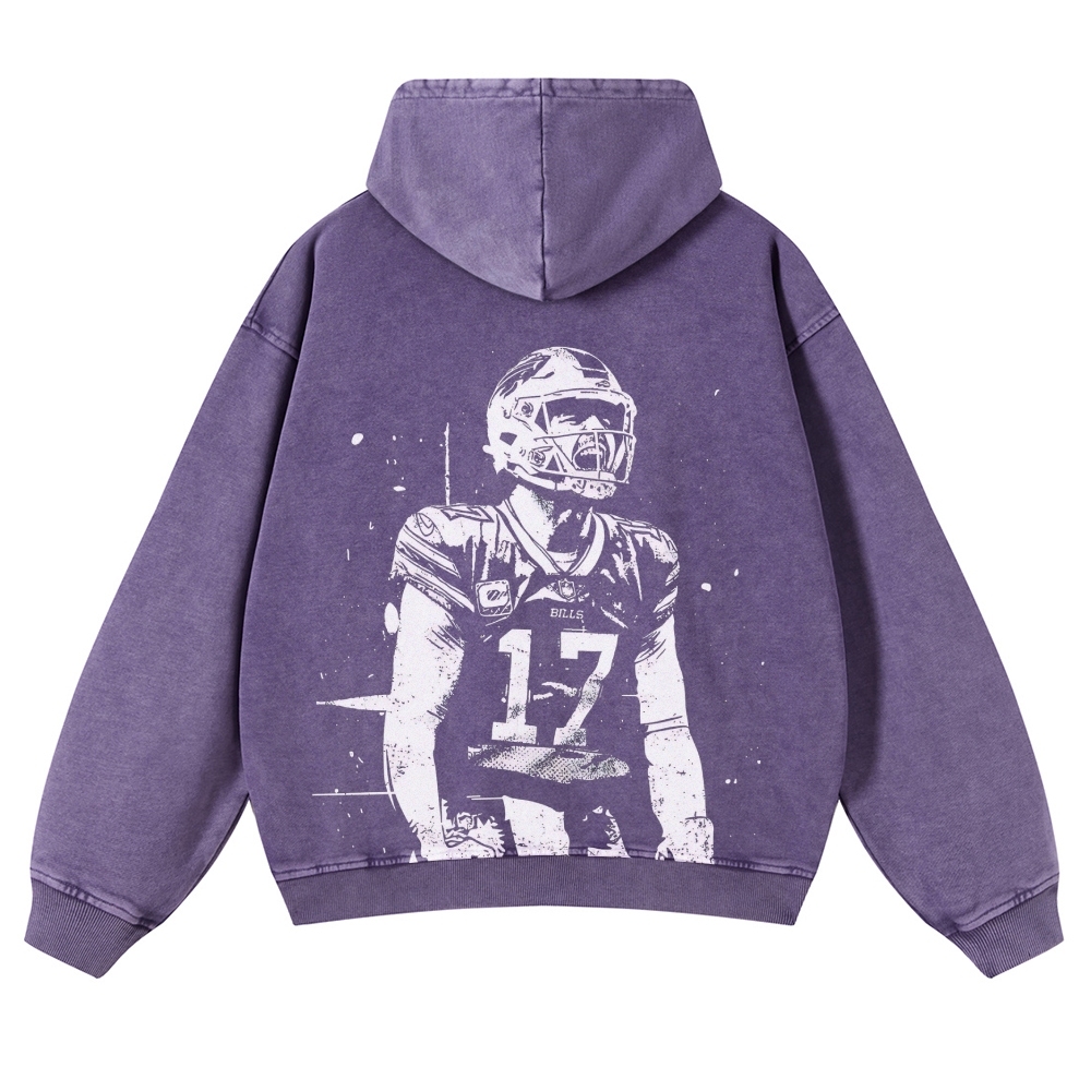 Josh Allen Casual Washed Hoodie  