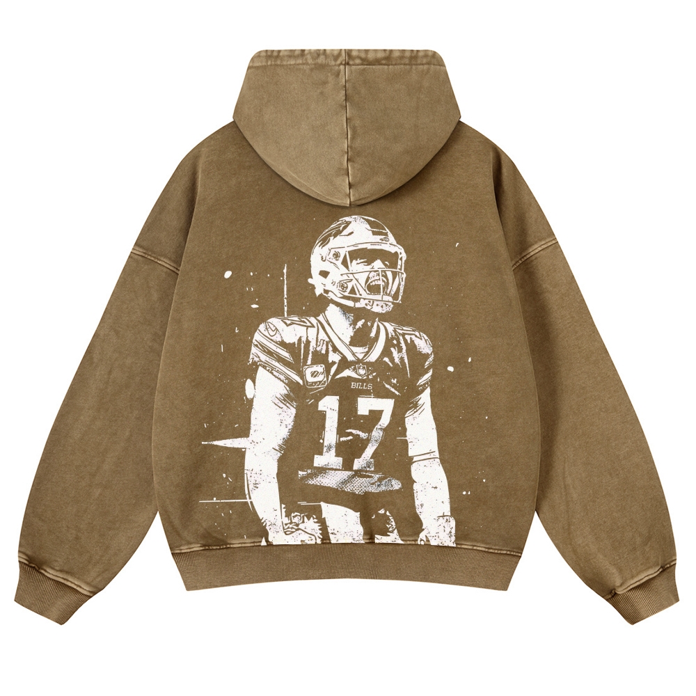 Josh Allen Casual Washed Hoodie  