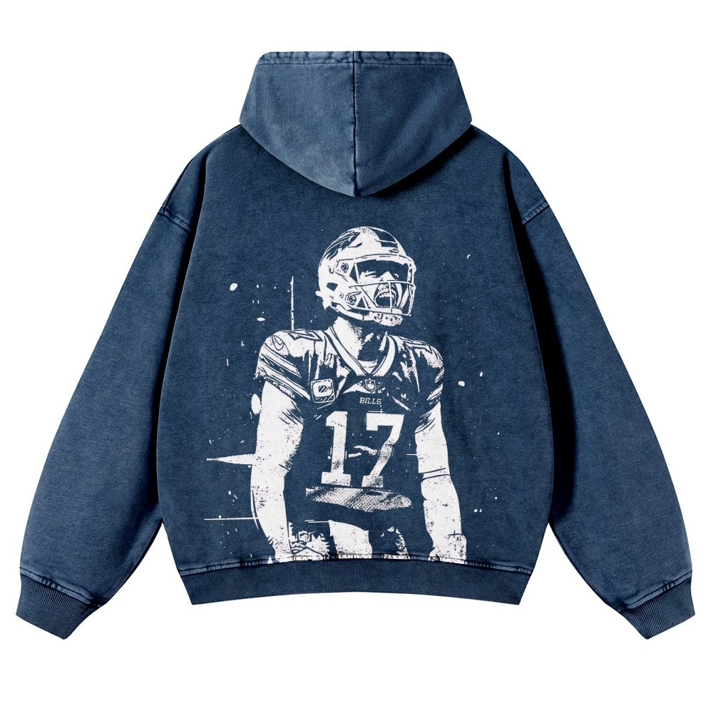 Josh Allen Casual Washed Hoodie  