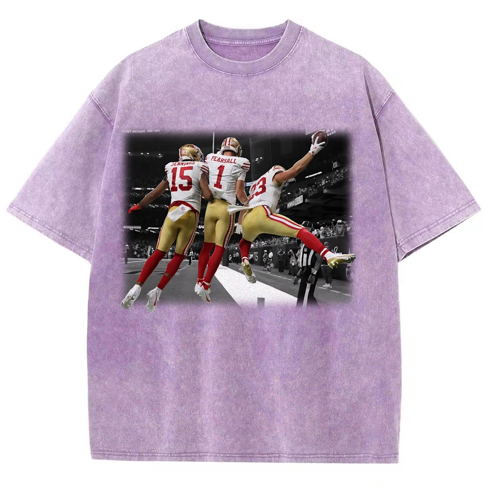 Unisex Fit Washed T-Shirt | Jauan Jennings, Ricky Pearsall, Christian McCaffrey