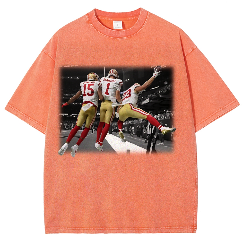 Unisex Fit Washed T-Shirt | Jauan Jennings, Ricky Pearsall, Christian McCaffrey