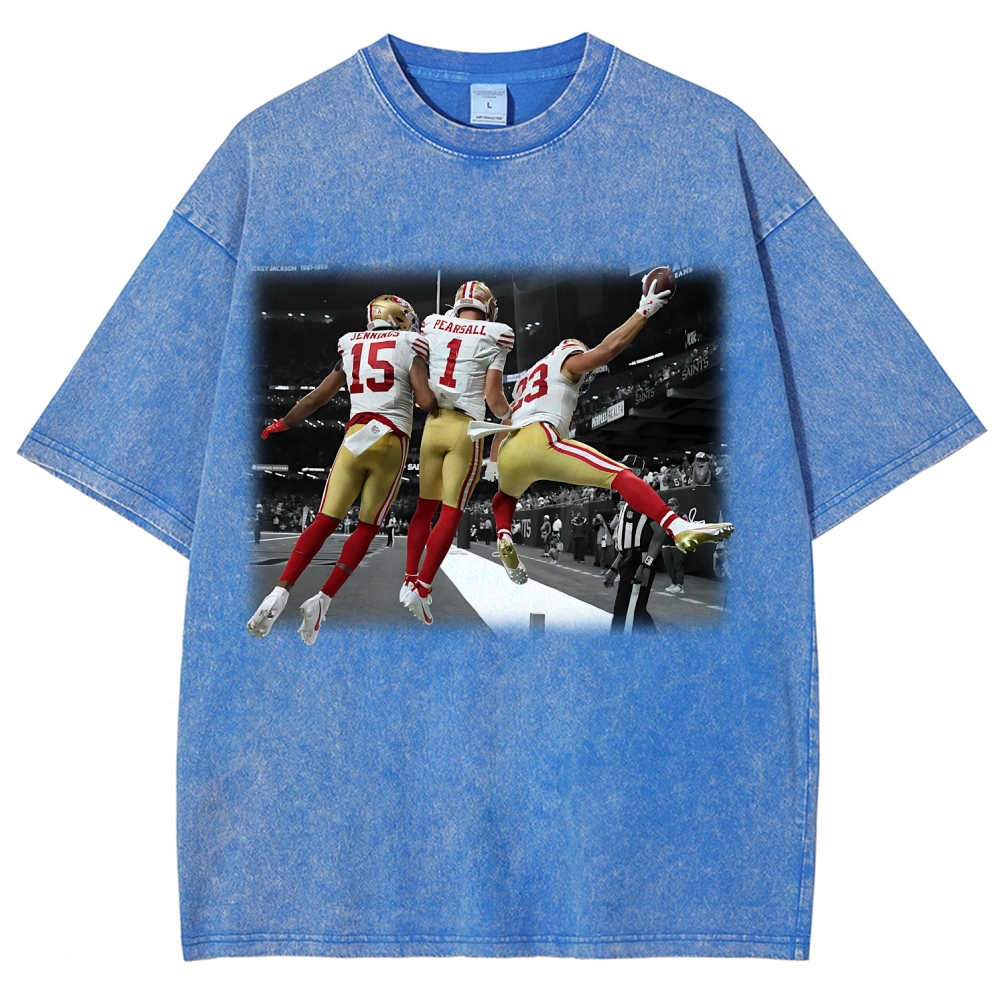Unisex Fit Washed T-Shirt | Jauan Jennings, Ricky Pearsall, Christian McCaffrey