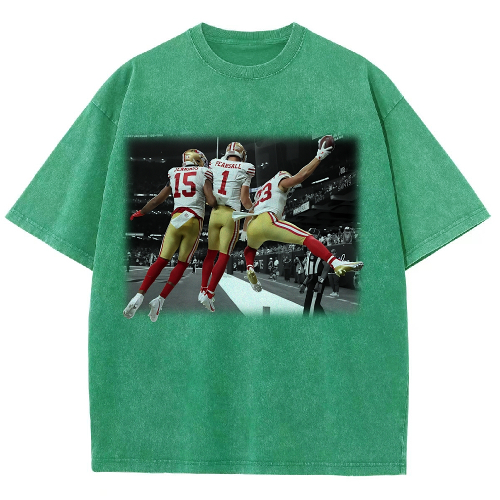 Unisex Fit Washed T-Shirt | Jauan Jennings, Ricky Pearsall, Christian McCaffrey
