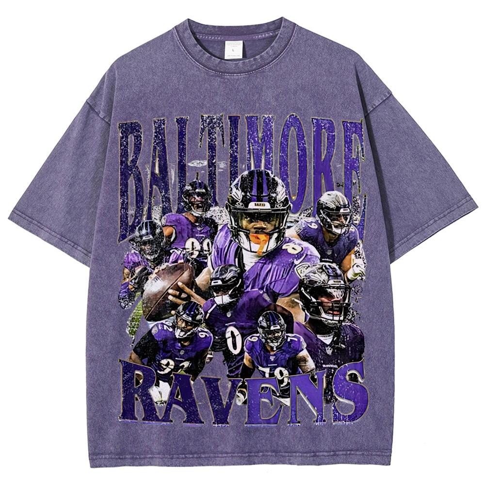 Unisex Fit Washed T-Shirt | Baltimore Ravens 