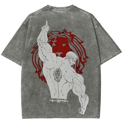Escanor X The Seven Deadly Sins Anime Vintage Washed Tee