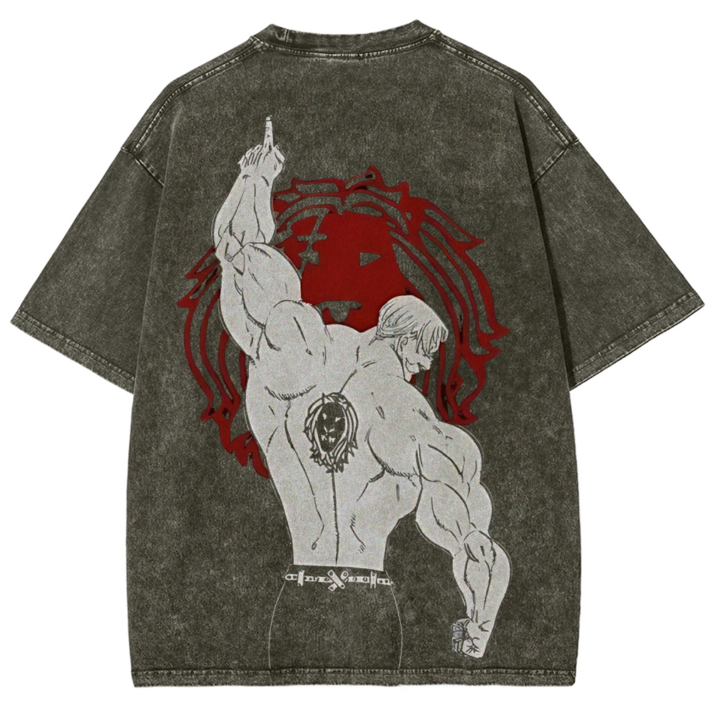 Escanor X The Seven Deadly Sins Anime Vintage Washed Tee