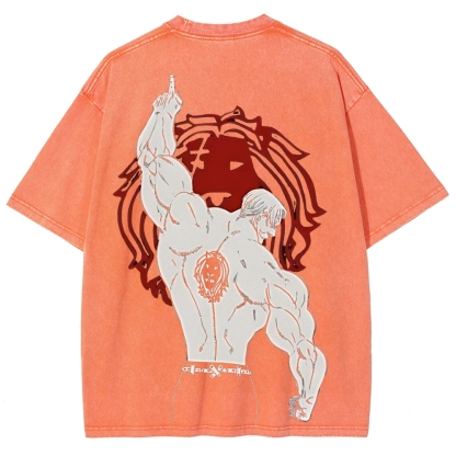 Escanor X The Seven Deadly Sins Anime Vintage Washed Tee