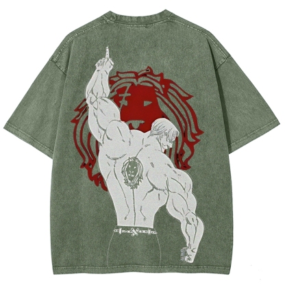 Escanor X The Seven Deadly Sins Anime Vintage Washed Tee