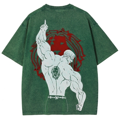 Escanor X The Seven Deadly Sins Anime Vintage Washed Tee