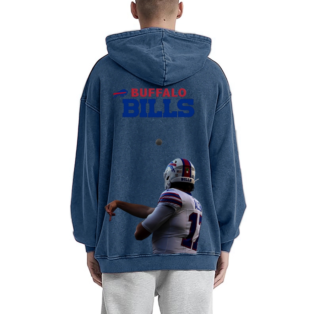 Josh Allen | Unisex Casual Printed Double-sided Washed Hoodie