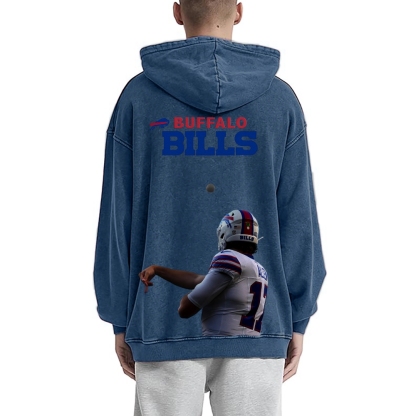 Josh Allen | Unisex Casual Printed Double-sided Washed Hoodie