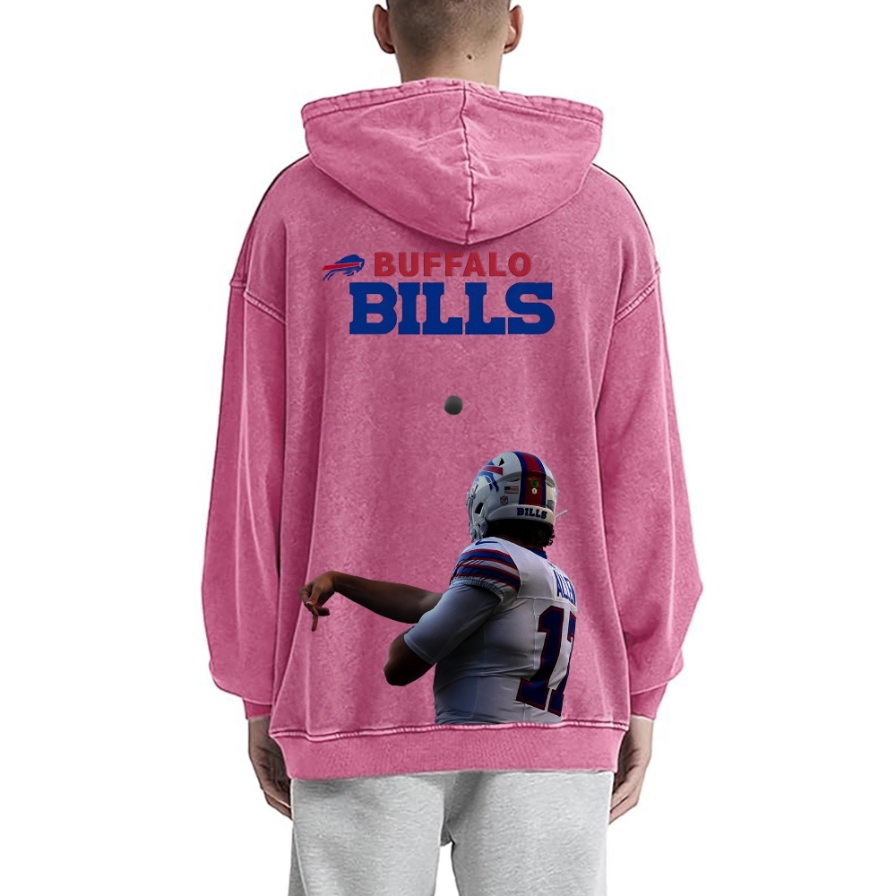 Josh Allen | Unisex Casual Printed Double-sided Washed Hoodie