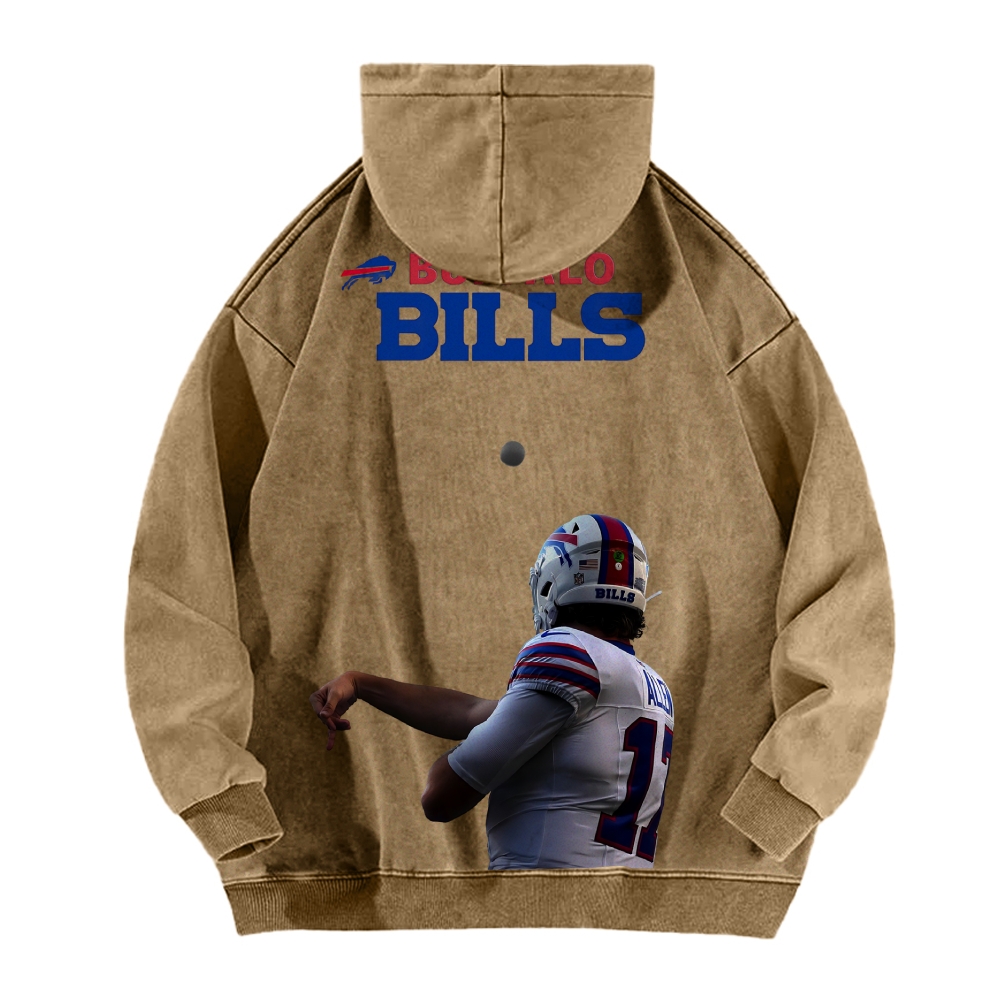 Josh Allen | Unisex Casual Printed Double-sided Washed Hoodie