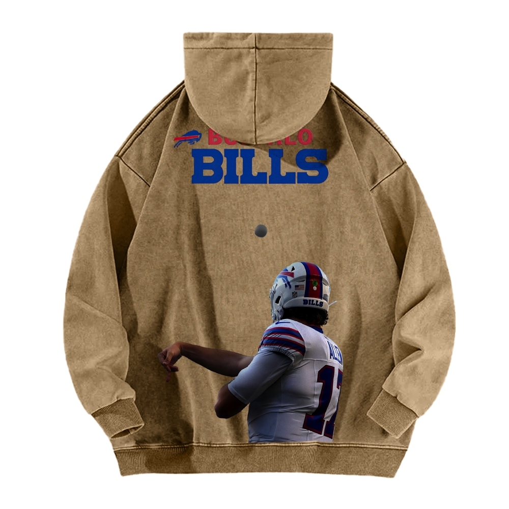 Josh Allen | Unisex Casual Printed Double-sided Washed Hoodie