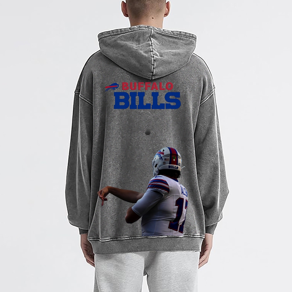 Josh Allen | Unisex Casual Printed Double-sided Washed Hoodie