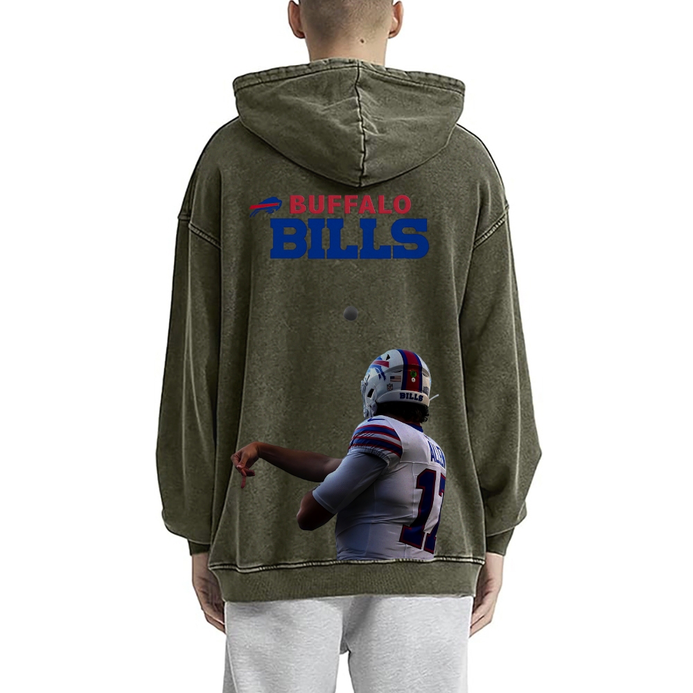 Josh Allen | Unisex Casual Printed Double-sided Washed Hoodie