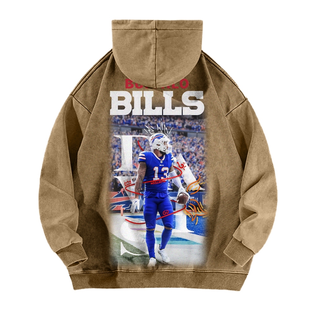 Josh Allen | Unisex Casual Printed Double-sided Washed Hoodie