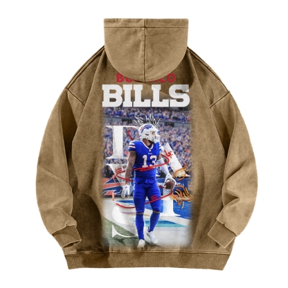 Josh Allen | Unisex Casual Printed Double-sided Washed Hoodie