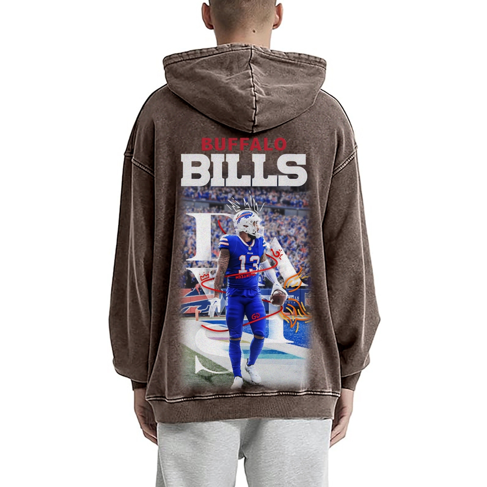 Josh Allen | Unisex Casual Printed Double-sided Washed Hoodie