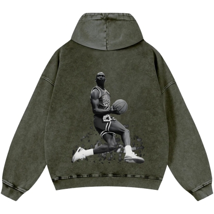 Michael Jordan | Unisex Casual Printed Double-sided Washed Hoodie