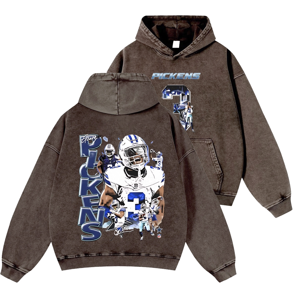 Unisex Casual Printed Double-sided Washed Hoodie Dallas Cowboys 