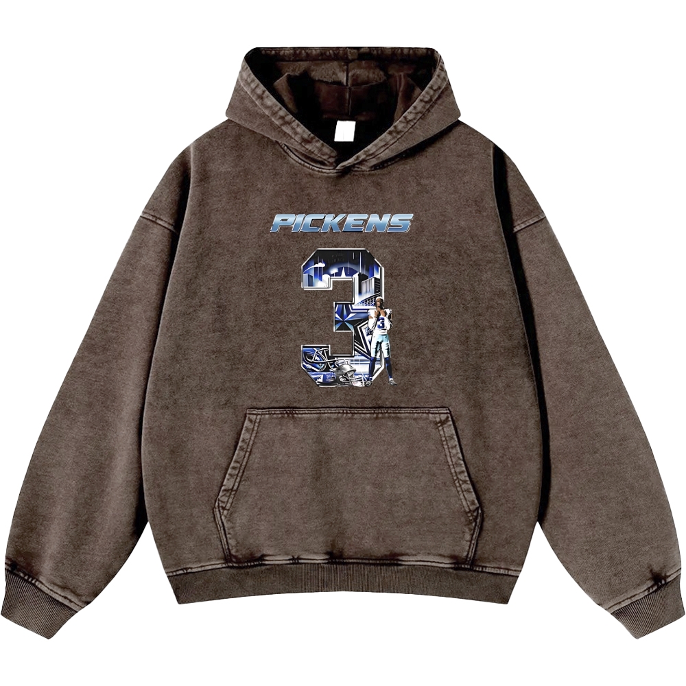 Unisex Casual Printed Double-sided Washed Hoodie Dallas Cowboys 