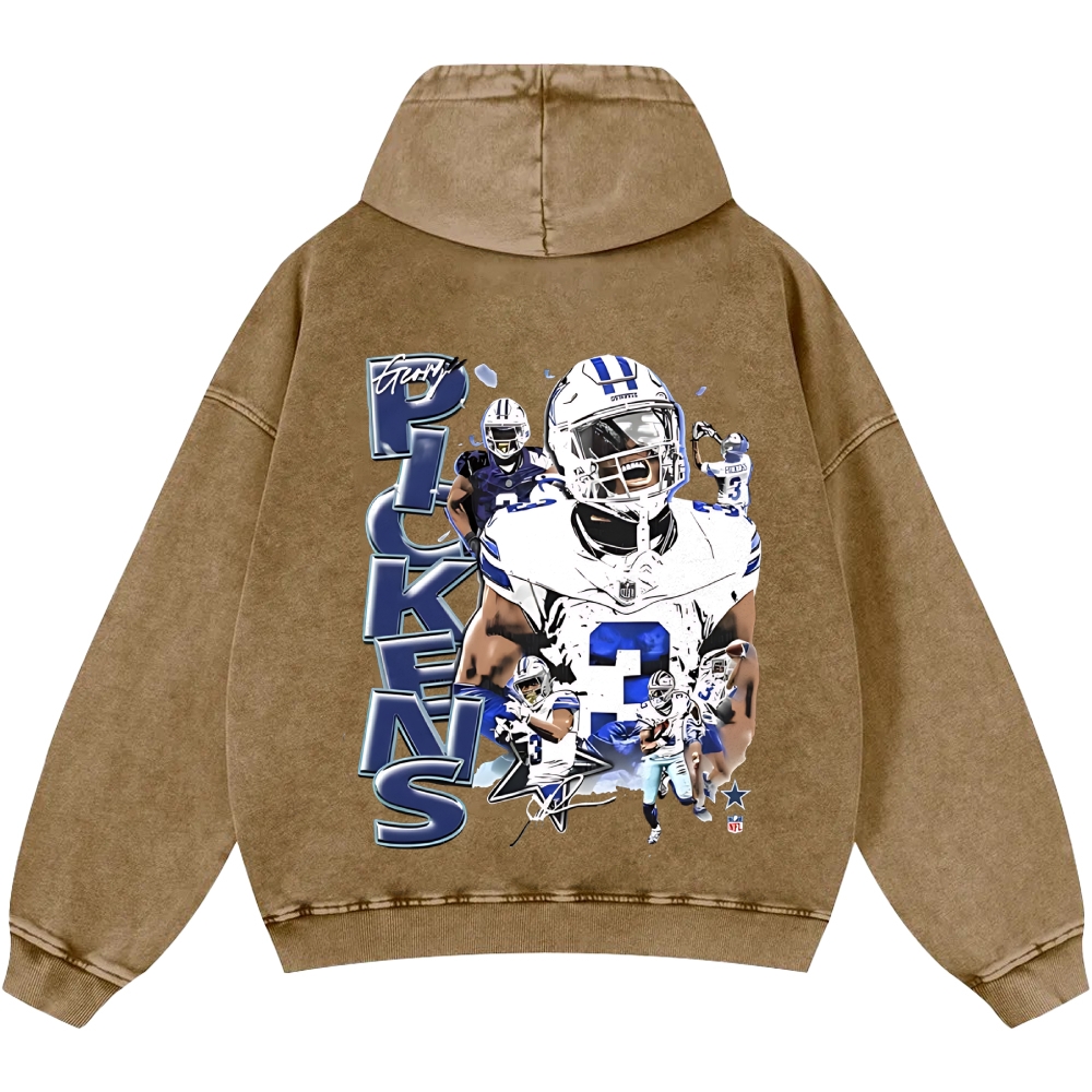 Unisex Casual Printed Double-sided Washed Hoodie Dallas Cowboys 
