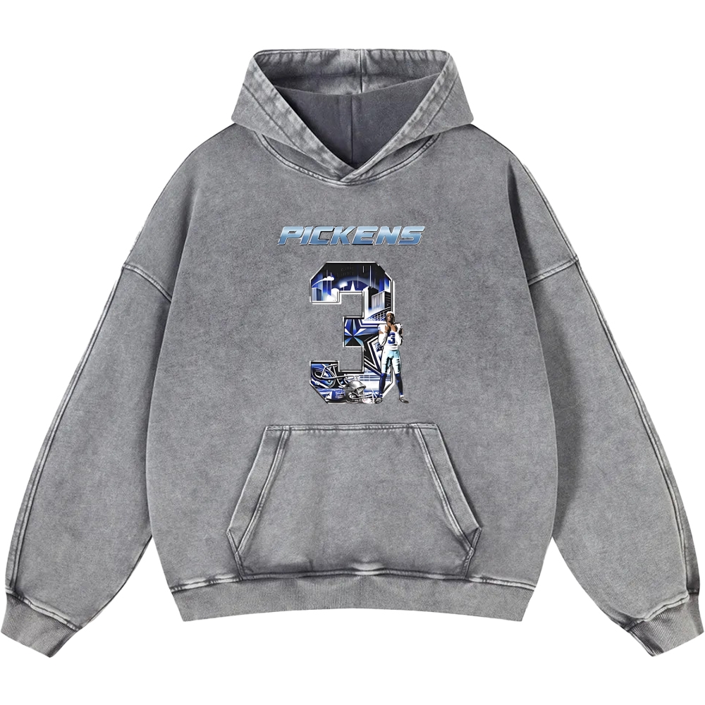 Unisex Casual Printed Double-sided Washed Hoodie Dallas Cowboys 
