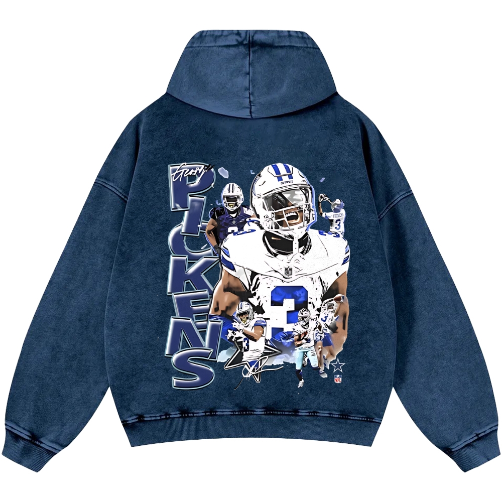 Unisex Casual Printed Double-sided Washed Hoodie Dallas Cowboys 