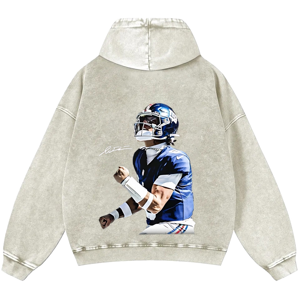 Unisex Casual Printed Double-sided Washed Hoodie New York Giants