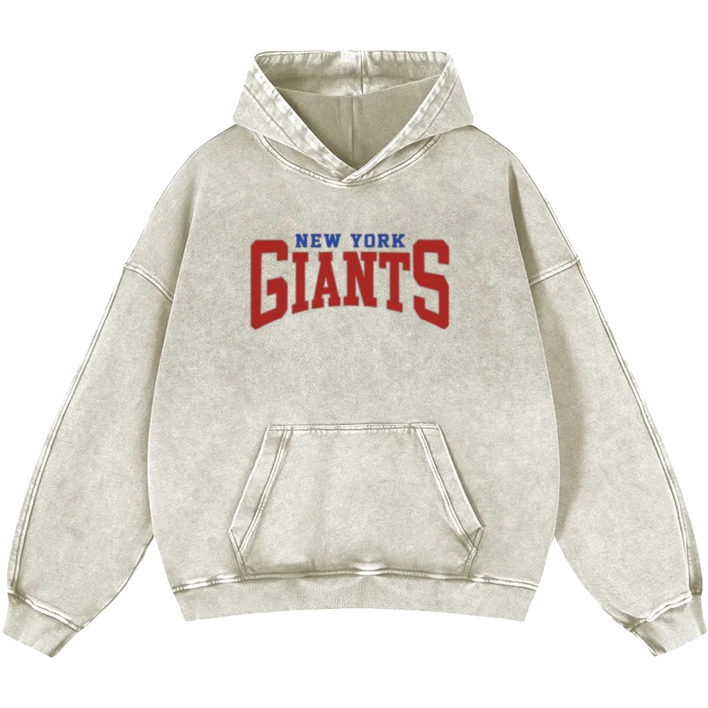 Unisex Casual Printed Double-sided Washed Hoodie New York Giants