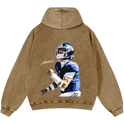 Unisex Casual Printed Double-sided Washed Hoodie New York Giants